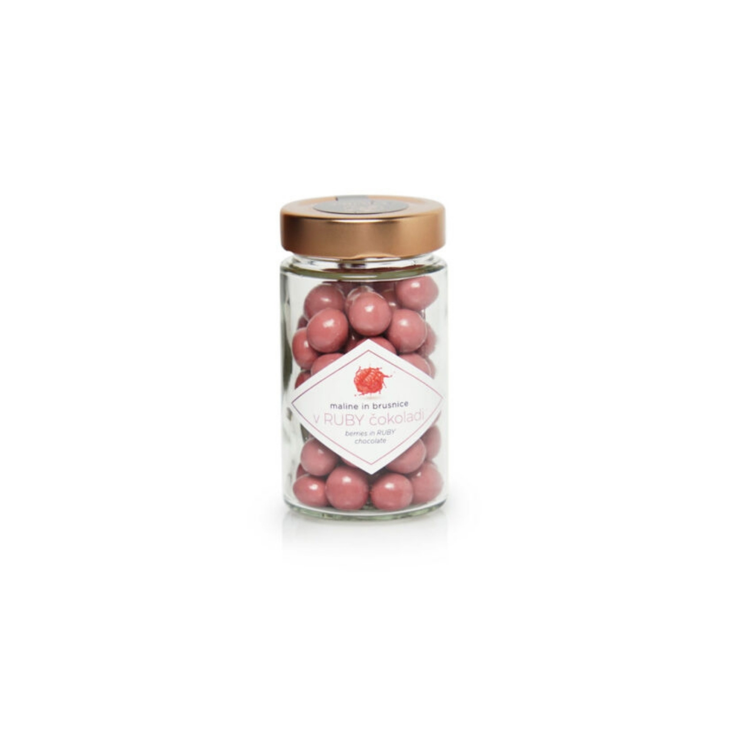 Maline in brusnice oblite z ruby čokolado, 125g LUCIFER