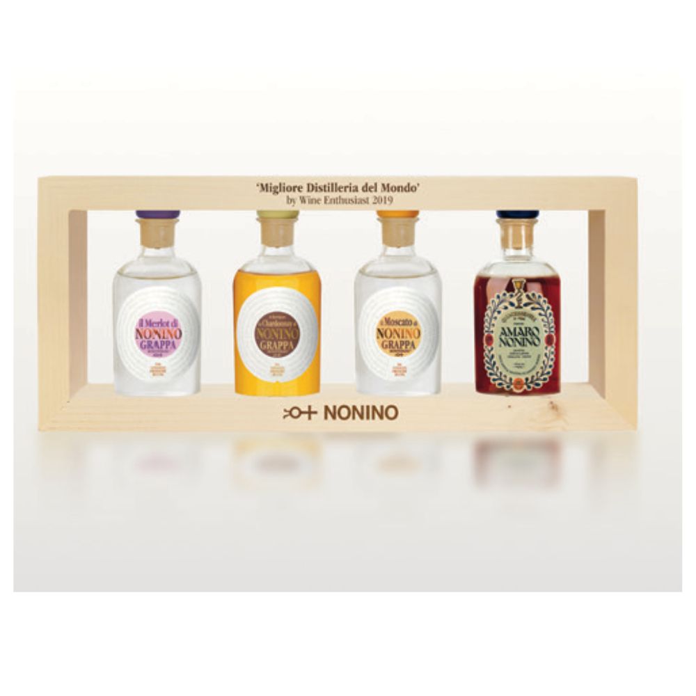 Nonino degustacijski set 4x100 ml v lesenem okvirju