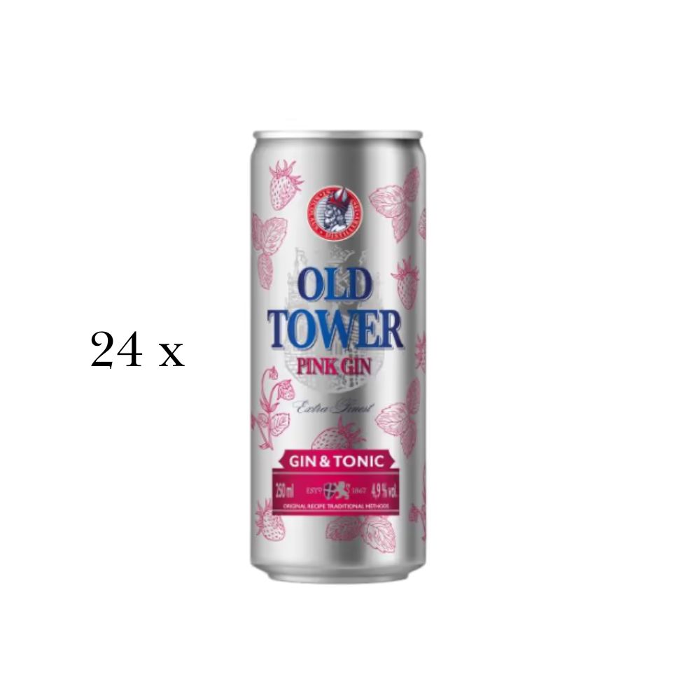 OLD TOWER PINK GIN & TONIC 24x250ml