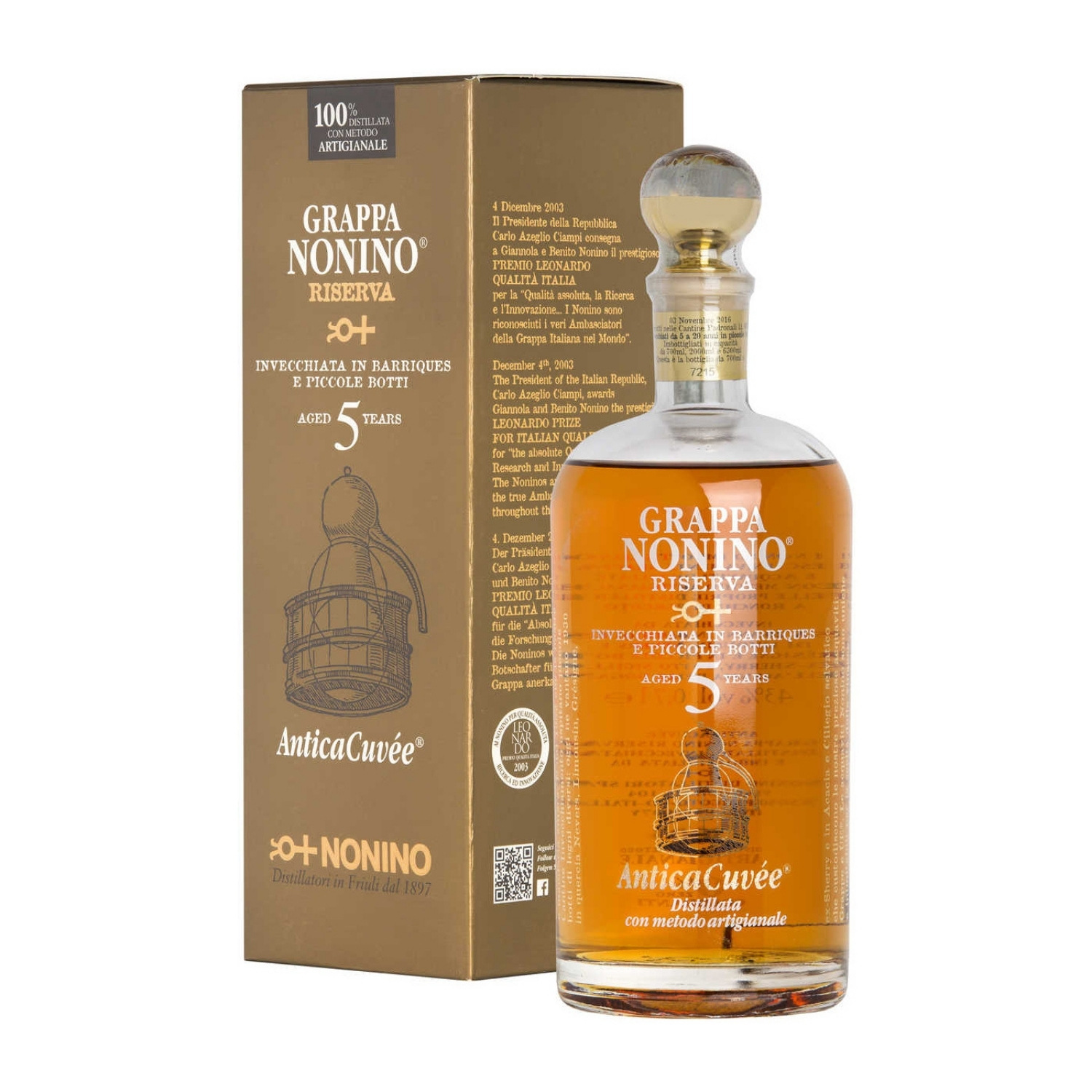 Nonino Grappa Antica Cuvee Riserva 5Y