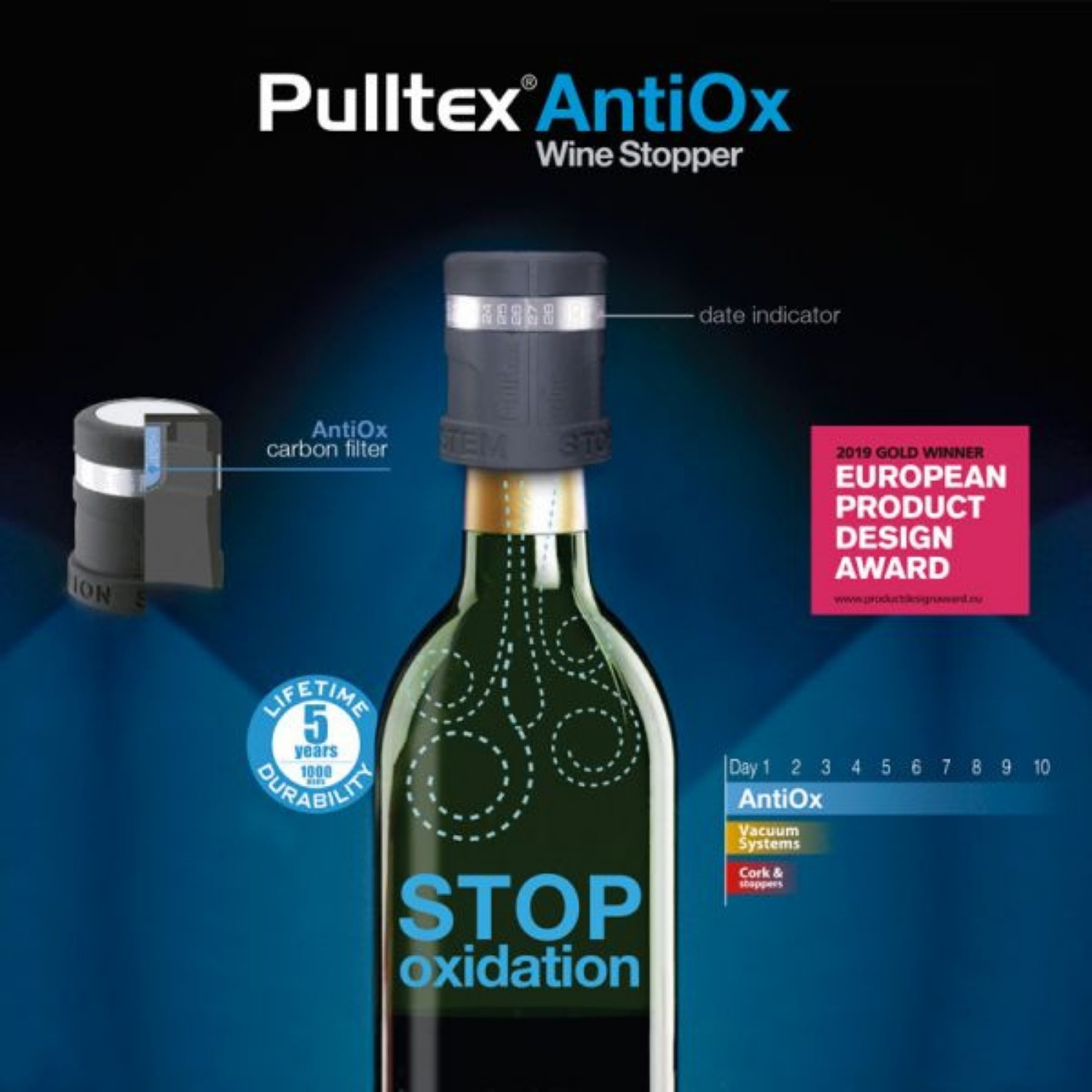Pulltex AntiOx Wine Stopper 6 kos Pulltex AntiOx Wine Stopper 6 kos