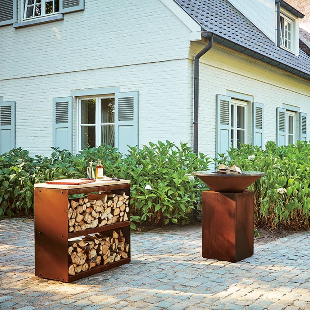 OFYR WOOD STORAGE CORTEN DRESSOIR