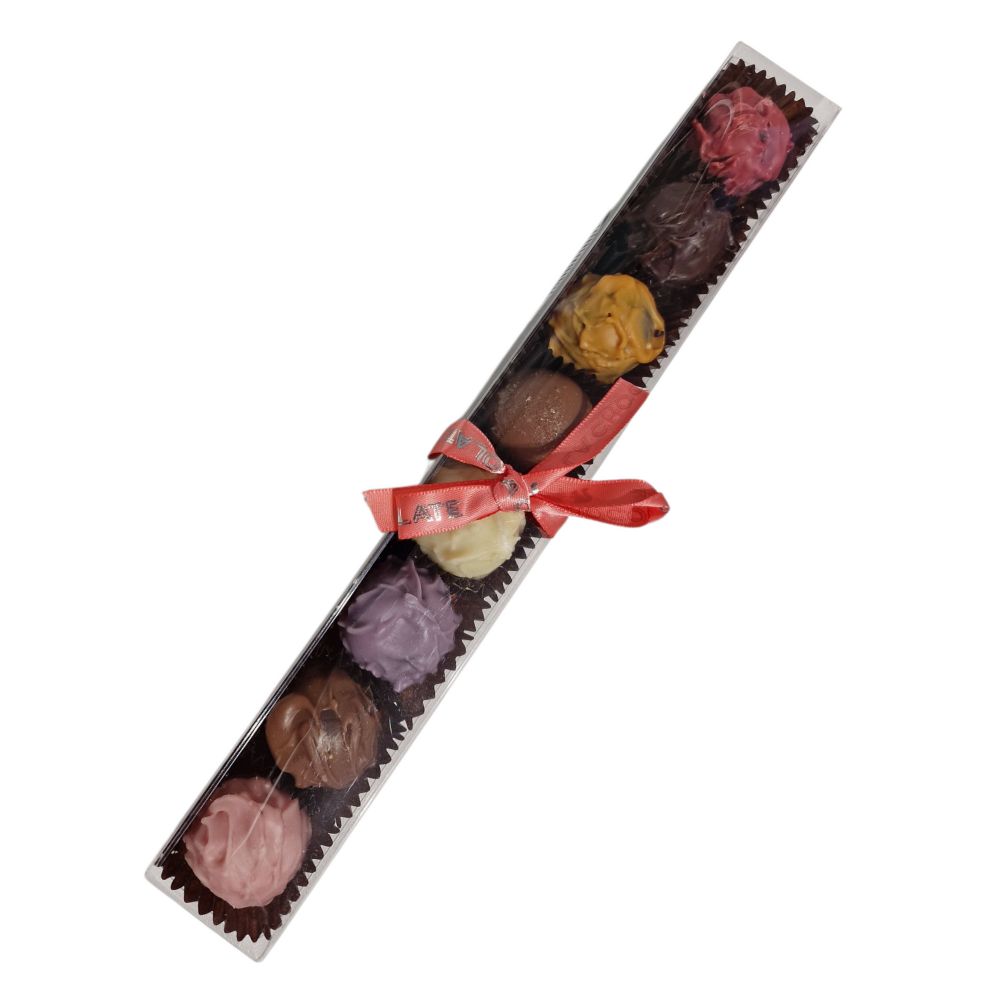 Praline v prozornem tulcu 115 g