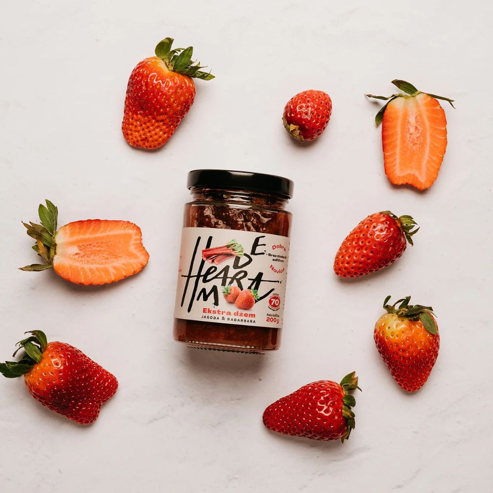 Ekstra džem Jagoda & Rabarbara 212 ml